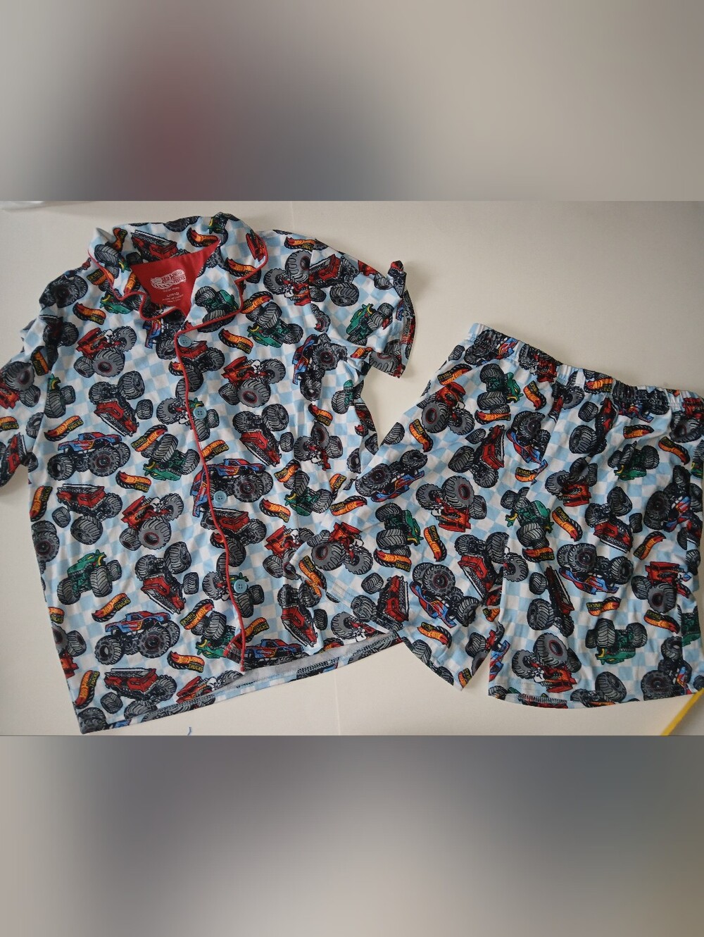 Hot Wheels Monster Trucks Flame Resistant Fleece Pajama Set Boys 10-12 D0395